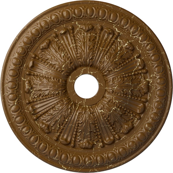 Ekena Millwork Tomango Egg & Dart Medallion (Canopies up to 6 3/4"), 27 7/8"OD x 3 7/8"ID x 2 1/2"P, Smokey Topaz CM27TOSTC - main